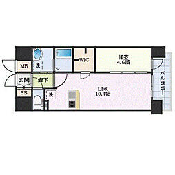 プレサンス久屋大通セントラルパーク 1LDKの間取図画像