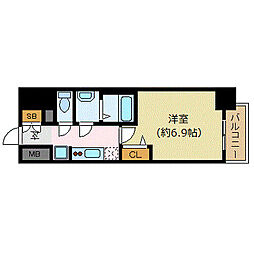 プレサンス丸の内アデル 1Kの間取図画像