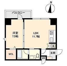 パークフラッツ新栄 1LDKの間取図画像