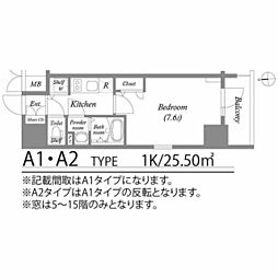 エスリード大須プレシア 1Kの間取図画像