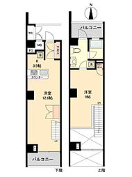 スクエア名駅南 1LDKの間取図画像