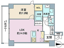クレールシティ御器所 1LDKの間取図画像