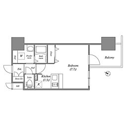 アドバンス名古屋モクシー ワンルームの間取図画像