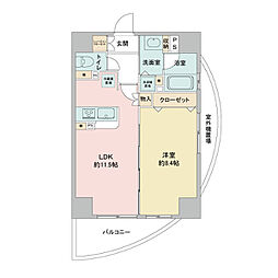 さくらHillsRiverSideEAST 1LDKの間取図画像