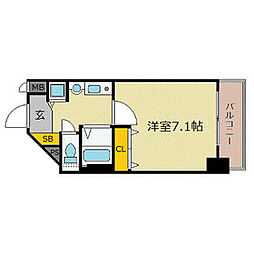 プレサンス名古屋城前 1Kの間取図画像