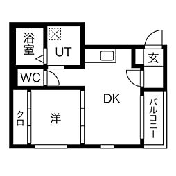 フランド本陣 1LDKの間取図画像