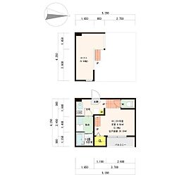 ハーモニーテラス神前2 1Kの間取図画像