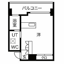 オズアロッジオ ワンルームの間取図画像