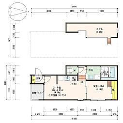 ルナソル 1LDKの間取図画像