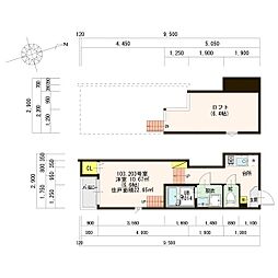 ソルテ 1Kの間取図画像
