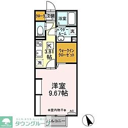 チェントロクオーレI 1Kの間取図画像