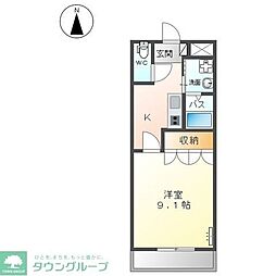 ガーデンヒル 1Kの間取図画像