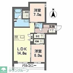 アーバンT 2LDKの間取図画像