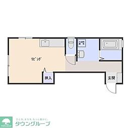 シンス2000B ワンルームの間取図画像