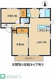 サニーキャッスル 2LDKの間取図画像