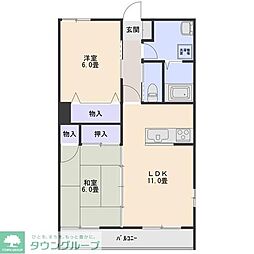 エクセラン・境 2LDKの間取図画像