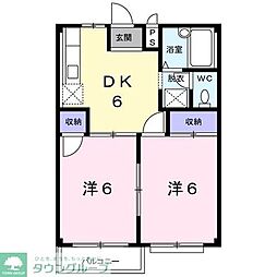 ひまわりハイツ 2DKの間取図画像