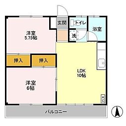 ＭＢＣハイツ　Ａ 1階2LDKの間取り