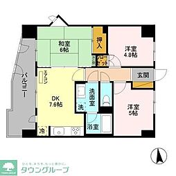 ハイラーク高崎 3DKの間取図画像