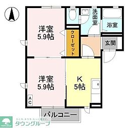 クレシエンテC 2Kの間取図画像