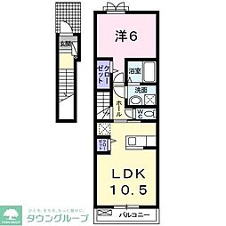コンフォート古屋A 1LDKの間取図画像