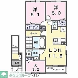 テラス M3 I 2LDKの間取図画像