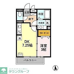 エピナールE 1DKの間取図画像