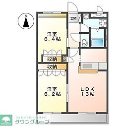 グレースマンション 2LDKの間取図画像