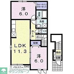 フェアリー 2LDKの間取図画像