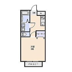 和雅家壱番館 2階1Kの間取り