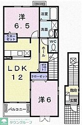 ファウンツン 2LDKの間取図画像