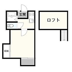 上毛パレス 2階1Kの間取り