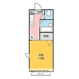 ライヴリＰ・Ｑ・Ｒ 2階1Kの間取り