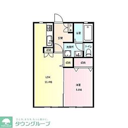 twinbirdB 1LDKの間取図画像