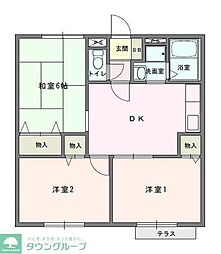 フォレストパーク1 3DKの間取図画像