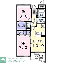マンショングレイスエレガント 2LDKの間取図画像
