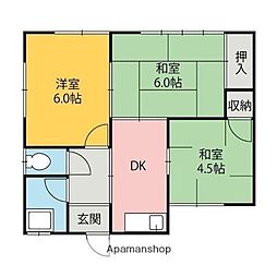 カーサカメイ昭和町 3DKの間取り