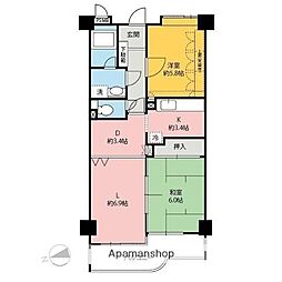 ウィンベルコーラス前橋第一 3階2LDKの間取り