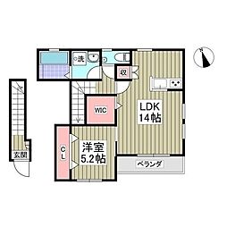 ＡＮＩＭＡＬ　ＫＩＮＧＤＯＭ 2階1LDKの間取り