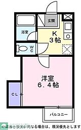 シティーハイツセントポーリア 1Kの間取図画像