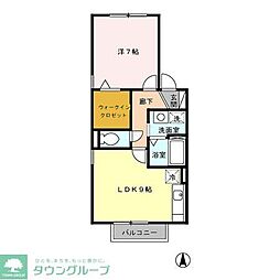 アムールA 1LDKの間取図画像