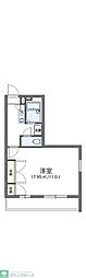 レオパレスGOLDRESIDENCE小鳥 1Kの間取図画像