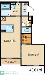 ビューグランドA 1LDKの間取図画像