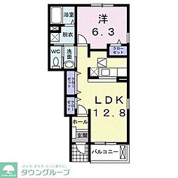 カーサ・デ・エム1 1LDKの間取図画像