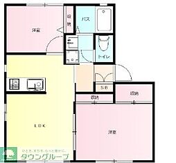 グランドヒルズA 2LDKの間取図画像