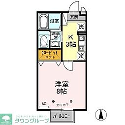 アーバンフラッツ 1Kの間取図画像