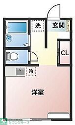 ひよりアパート ワンルームの間取図画像