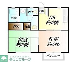 アーバン本庄A 2DKの間取図画像