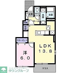 プラシードS 1LDKの間取図画像