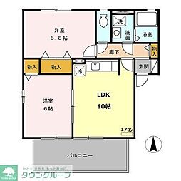 ベルテE 2LDKの間取図画像